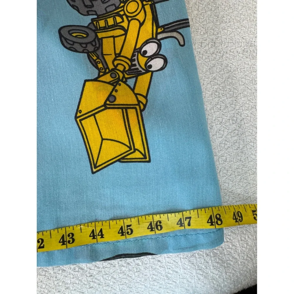 Vintage Bob the Builder Twin Size Sheet Set Blue Construction 2001 Cotton Poly
